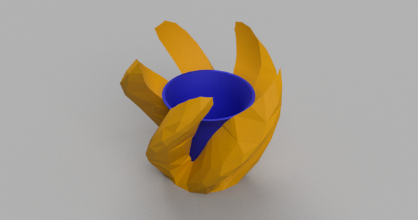 lowpoly twisted vase holder simon 3D Models Household Home Decor pot lowpolyvase twopart 3d print model - Mito3D