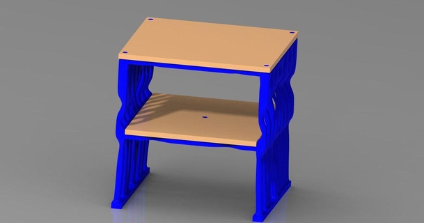 topologia otimizado estante Kenpachi 3D modelos casa equipamento otimizada otimização tabela impressão tabelas 3d print model - Mito3D