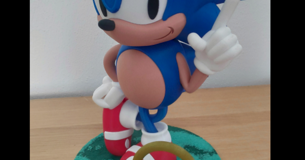 Sonic erizo mmu remezclar Bob Esponja 3D modelos artilugio personaje logo estante soporte figura 3d print model - Mito3D