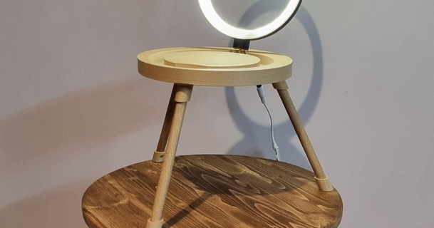 2 tier legno tavolo comodino futuristico luce z0shq 3D Modelli domestico Camera letto guidato 3d print model - Mito3D