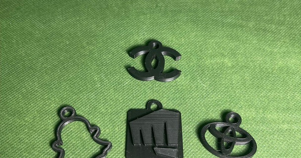 kl enky émeute Snapchat Toyota Chanel deejv21 3D modèles art conception 2D assiettes logos noir porte clés 3d print model - Mito3D