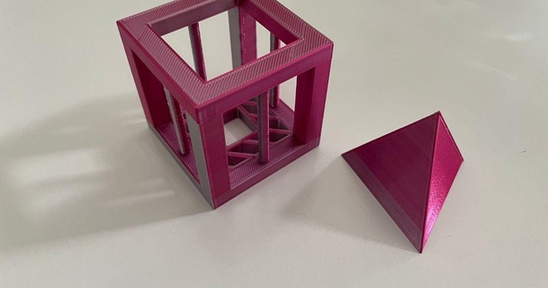 piramit Kutu kenevir ağlar 3D modeller oyuncaklar oyunlar bulmacalar Brain teasers bulmaca 3d print model - Mito3D