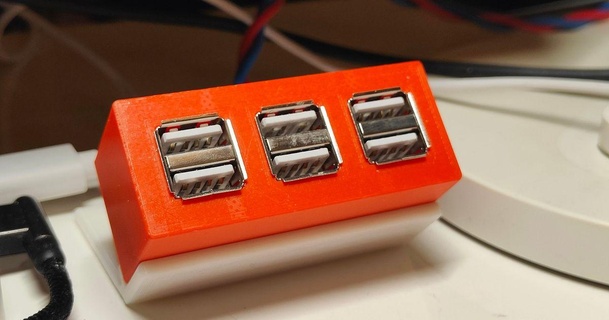 USB 6 port presa Astuccio guaina linlunson 3D Modelli passatempo creatori elettronica caricabatterie accumulatore energia 3d print model - Mito3D