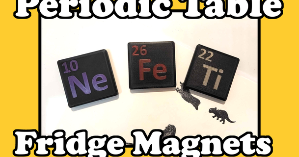 periodico tavolo frigo magneti iqless 3D Modelli apprendimento chimica biologia periodictableofelements 3d print model - Mito3D