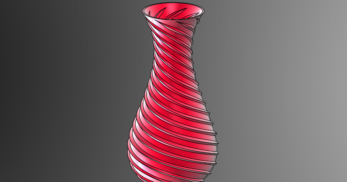 octospiral vase linkdesigns 3D Models Art & Design Other Designs spiral 3D print model - Mito3D