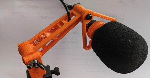 microphone holder tszwu 3D Models Gadgets Photo & Video web conference mic 3d print model - Mito3D