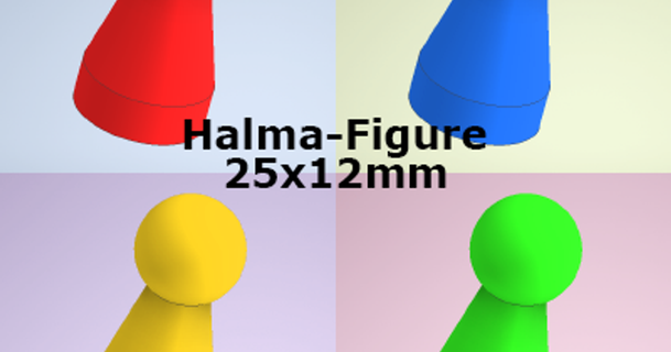 halma figure 25x12mm logi 3D modeller oyuncaklar oyunlar yazı tahtası küçük masa oyunları parçalar rakamlar aylık 3d print model - Mito3D