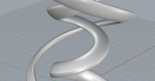 crossed helix flowing sculpture lfab 3D Models Art & Design Sculptures flow rhino3d 3d print model - Mito3D