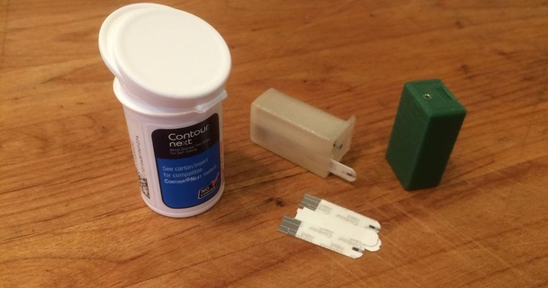 diabetes prueba tira envase bohemio jugador 3D modelos cuidado salud hogar casa médico herramientas contenedores pastillero diabético 3d print model - Mito3D