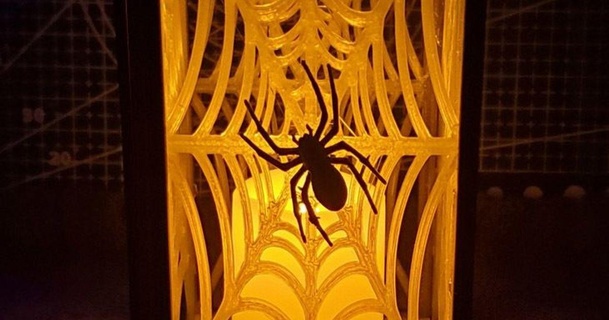araignée toile lanterne laptop guy 3D modèles Ménage maison équipement Halloween ledholder décoration halloween d'araignée 3d print model - Mito3D