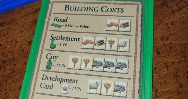 catan building cost card prints kevinshope 3D Models Toys & Games Other thingiverse settlersofcatan resource 3d print model - Mito3D