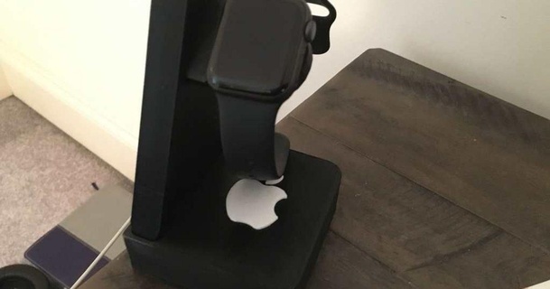 apple watch stand base - inset weights aregularbear 3D Models Hobby & Makers Electronics thingiverse 3d print model - Mito3D