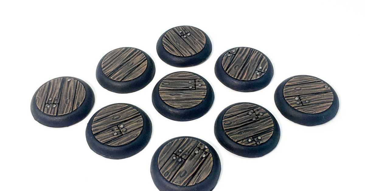 25mm wood plank recessed miniature bases upinatoms 3D Models Toys & Games Other dungeonsanddragons 28mm 3D print model - Mito3D