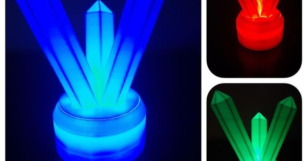batteria alimentato guidato base multicolore lampada shmoe 3D Modelli arte design sculture thingiverse 3d print model - Mito3D