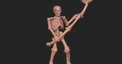 squelette hommage héroïque nombril Télécharger libre stl modèle imprimablescom 3d modèles jouets Jeux planche avancéeheroquest dnd dndminiature dndminiatures donjon 3d print model - Mito3D