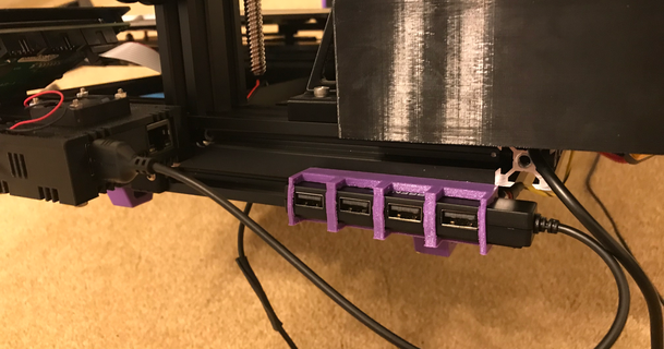 usb hub mount v-slot odonnell944 3D Models Printers Other Printer Parts & Upgrades extrusion ender raspberry pi 3d print model - Mito3D