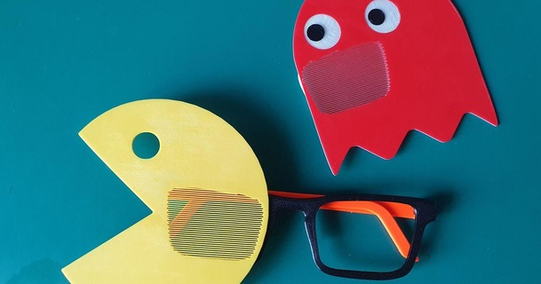 Pacman değiştirilebilir Parti Gözlük Eklenti sh 3D modeller moda Aksesuarlar lens eğlence 3d print model - Mito3D