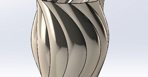 base vase rond Floraison forme snillor200 3D modèles art conception dessins torsion double 3d print model - Mito3D