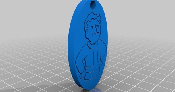 fallout vault boy bittenzombie55 3D Models Fashion Other Accessories keychain thingiverse fallout4 vaulttec 3d print model - Mito3D