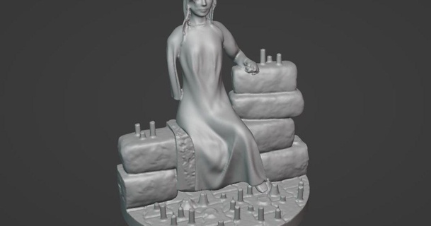 scarred diviner kjell savene ethan kohlbacher 3D Models Tabletop Miniatures Characters & Monsters figurine dnd tabletop fff 28mm 3d print model - Mito3D
