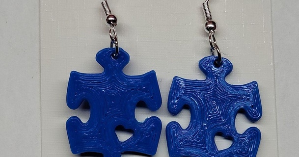 autismo puzzle orecchino tuttamore disegni 3D Modelli moda Accessori orecchini donna 3d print model - Mito3D