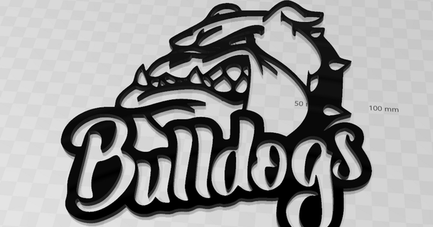 bulldogs logo wallart zinitri 3D Models Art & Design 2D Plates Logos decoration dog decor bulldog 3d print model - Mito3D