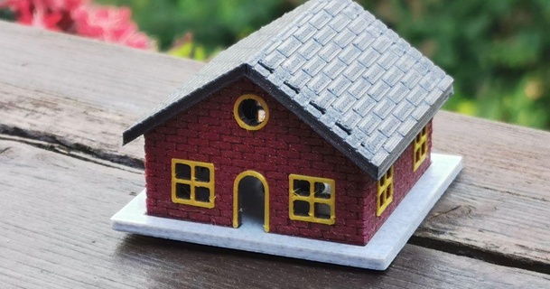 dobrável tijolo chalé bernard 3D modelos brinquedos jogos miniatura modeltrain 3d print model - Mito3D
