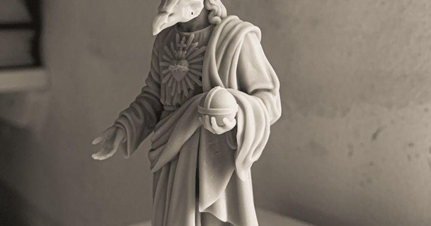 maskeli isa markmorb 3D modeller Sanat tasarım heykeller maske korku din Wendigo 3d print model - Mito3D