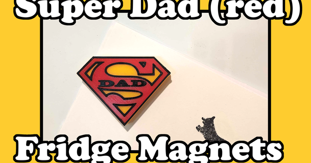 super dad red fridge magnet iqless 3D Models Household Home Decor fridgemagnet 3d print model - Mito3D