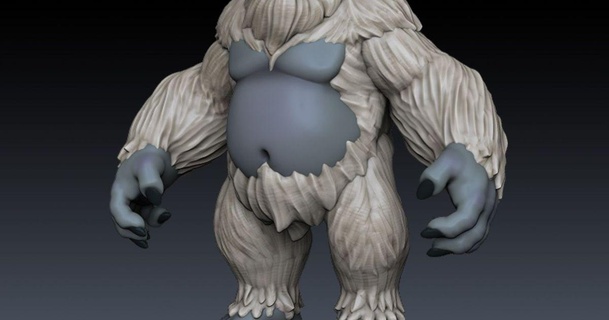 Yeti impresso encontro 3D modelos tampo mesa miniaturas personagens monstros 3d print model - Mito3D