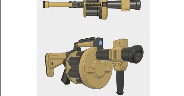 fortnite granada lanzacohetes sci3d 3D modelos disfraces accesorios cosplay general juguete modelo pistola 3d print model - Mito3D