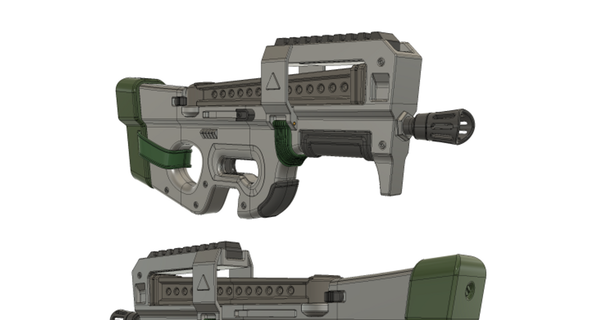 fortnite p90 sci3d 3D modelos disfraces accesorios cosplay general juguete modelo pistola 3d print model - Mito3D