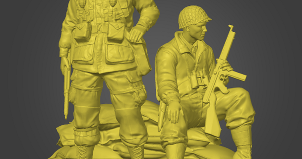 compagnie héros sci3d 3D modèles art conception sculptures film tv armée militaire 3d print model - Mito3D