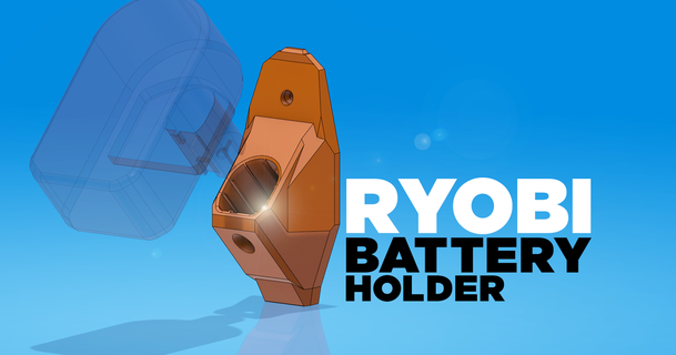 ryobi battery holder jerrari 3D Models Hobby & Makers Tools wall tool mount hand 3d print model - Mito3D