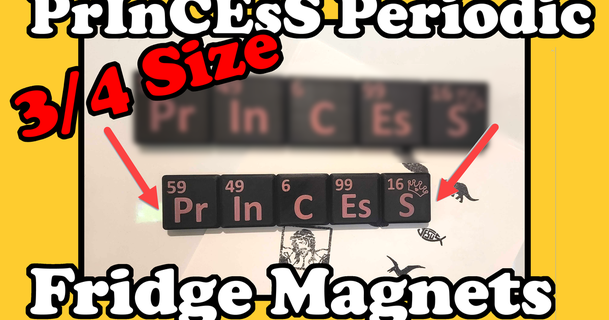 3 4 taglia Principessa periodico frigo magnete iqless 3D Modelli domestico casa arredamento calamita 3d print model - Mito3D