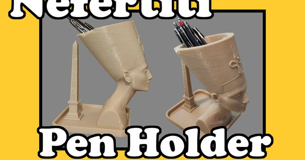 nefertiti pen holder iqless 3D Models Household Home Decor penholder 3d print model - Mito3D