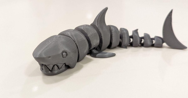articolato squalo supporti aggiunto tetto bocca skola28 3D Modelli giocattoli Giochi azione figure statue flessibile flexishark 3d print model - Mito3D