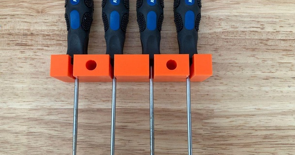 halter f r hakensatz von kunzer edy 3D Models Hobby & Makers Organizers screwdriver haken werkzeugwand 3d print model - Mito3D
