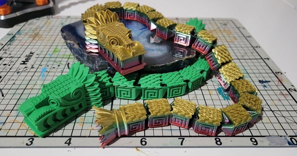 articolato quetzalcoatl aggiornato ricostruzione 3D Modelli giocattoli Giochi azione figure statue Drago statua figura flessibile 3d print model - Mito3D