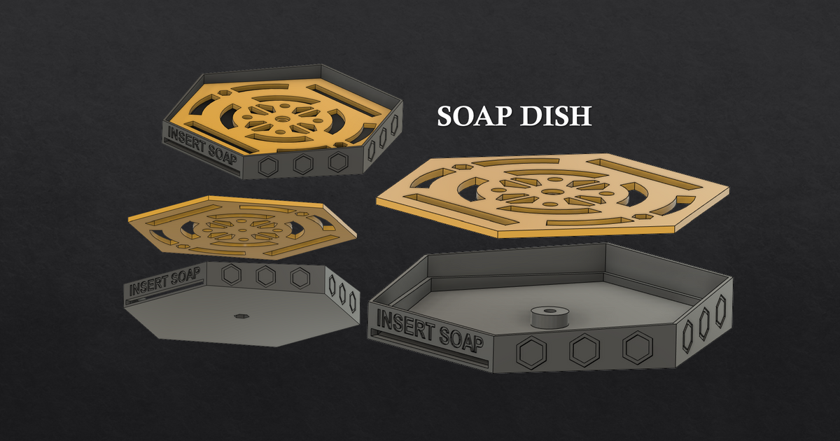 hexagonal soap dish sdewe 3D Models Household Other House Equipment hexagon soapholder soapdispenser soapdish 3D print model - Mito3D