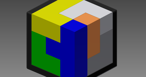 incliné cube puzzle 3D modèles jouets Jeux puzzles Brain teasers jouet 3d print model - Mito3D