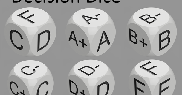 decision dice - grades seemomster 3D Models Toys & Games Other decisionhelper decisiondice 3d print model - Mito3D