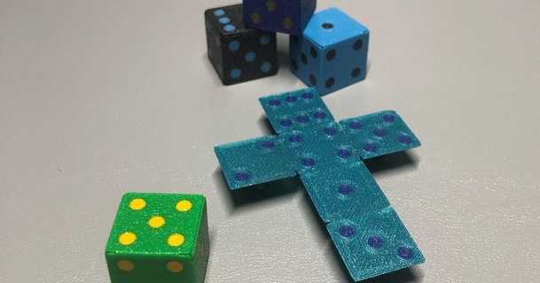 dual colour dice sharp foldable dario cairoli 3D Models Toys & Games Board game folding boardgame 3d print model - Mito3D