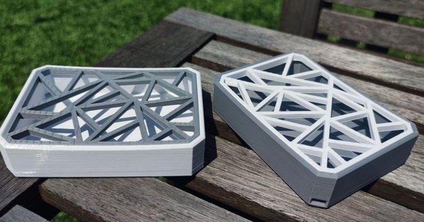 self-draining geometric soap holder 3dvj s 3D Models Household Bathroom lowpoly soapholder soapdish 3d print model - Mito3D
