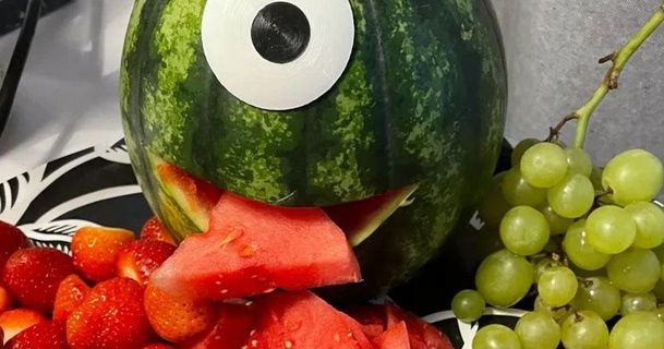 Melone Monster Zyklop Gutmütigkeit 3D Modelle Haushalt Küche Dekoration Obst Lebensmittel Auge 3d print model - Mito3D