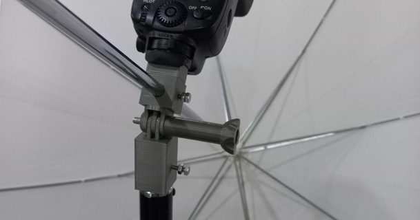 speedlight umbrella holder bugman's life 3D Models Gadgets Photo & Video light stand studio photography 3d print model - Mito3D