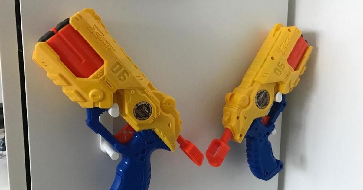 nerf pistolet mur monter layerlux3d 3D modèles jouets Jeux Extérieur jouet organisateur Jeu 3D print model - Mito3D