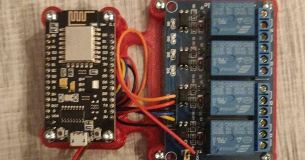 esp8266 4 relé módulo montar mañanagb 3D modelos pasatiempo hacedores electrónica Wifi arduino 3d print model - Mito3D
