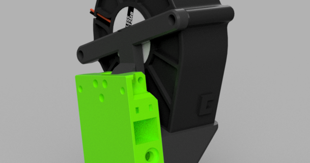 7530 ventilateur monter Eva 3 Luka 3D modèles imprimantes imprimante pièces mises niveau fanduct conduit refroidissement partiel 3d print model - Mito3D