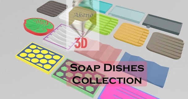 sapone piatti collezione akeno 3D Modelli domestico bagno supporto moderno 3d print model - Mito3D